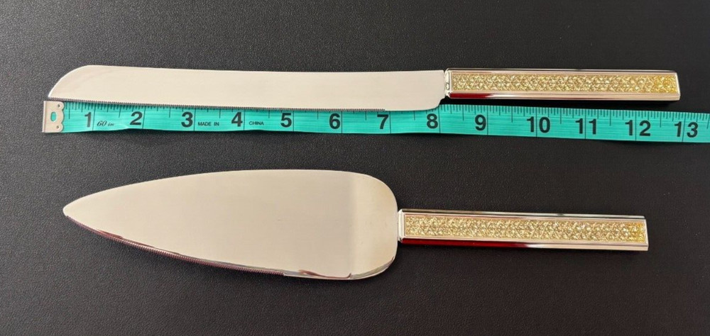 Gorham "Razzle Dazzle" Clear Dessert Set (Cake Knife & Server) Stainless Steel