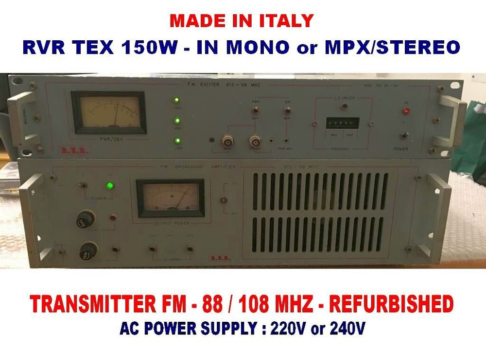 Broadcast Professional RVR TEX150w FM Transmitter Wide Band