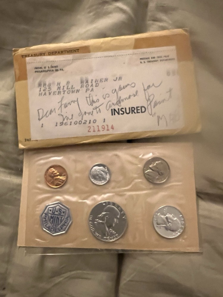 1961  US Mint Proof Set 5 Coin Set
