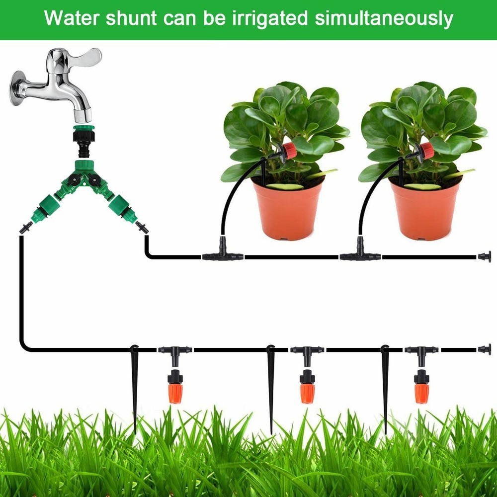 100FT 50FT Auto Drip Irrigation System Kit Timer Micro Sprinkler Garden Watering