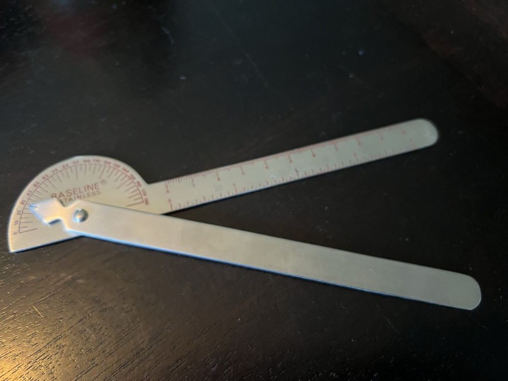 Baseline Stainless Protractor 0 - 180 Vintage