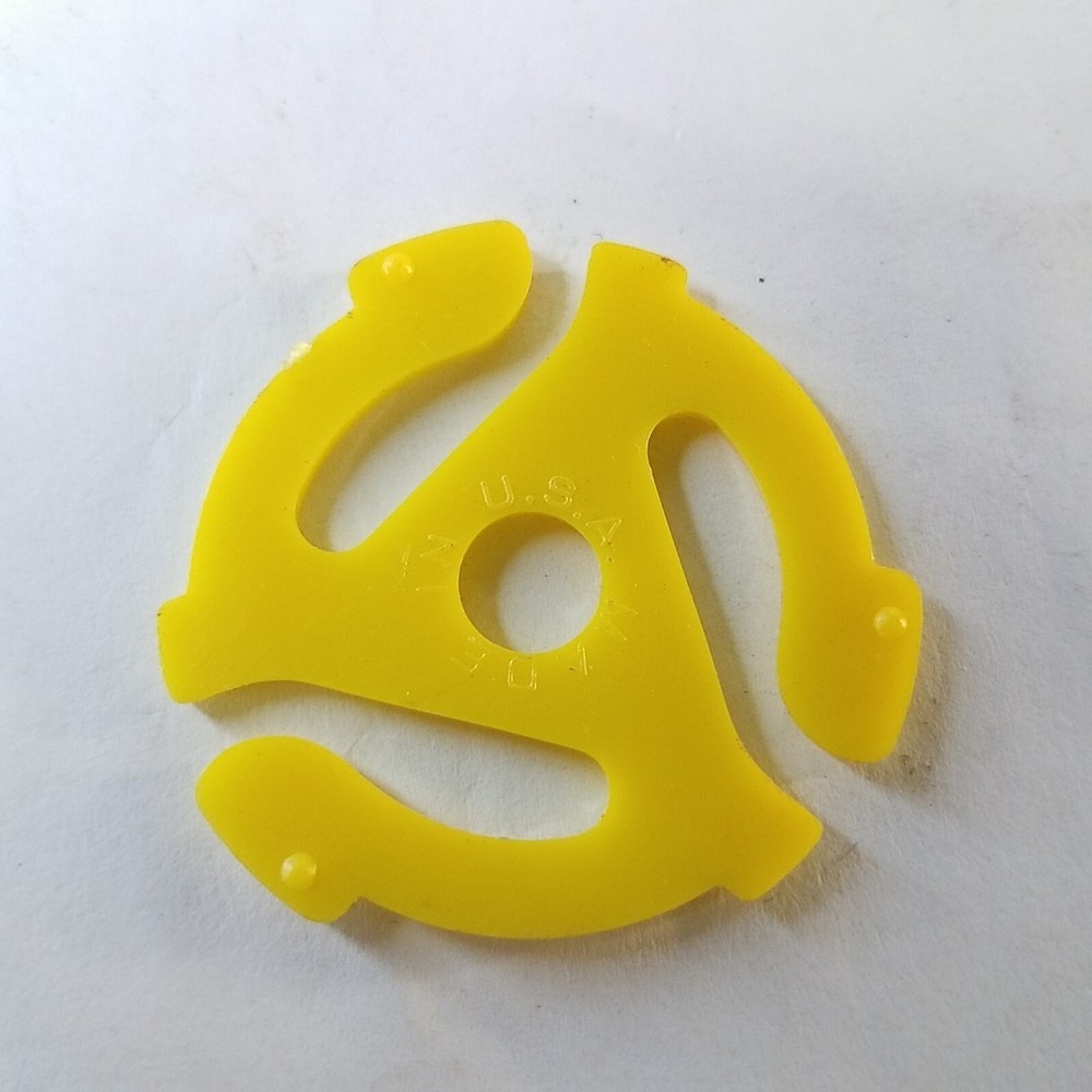 Recoton 45 RPM Record Insert Spindle Adapter Yellow