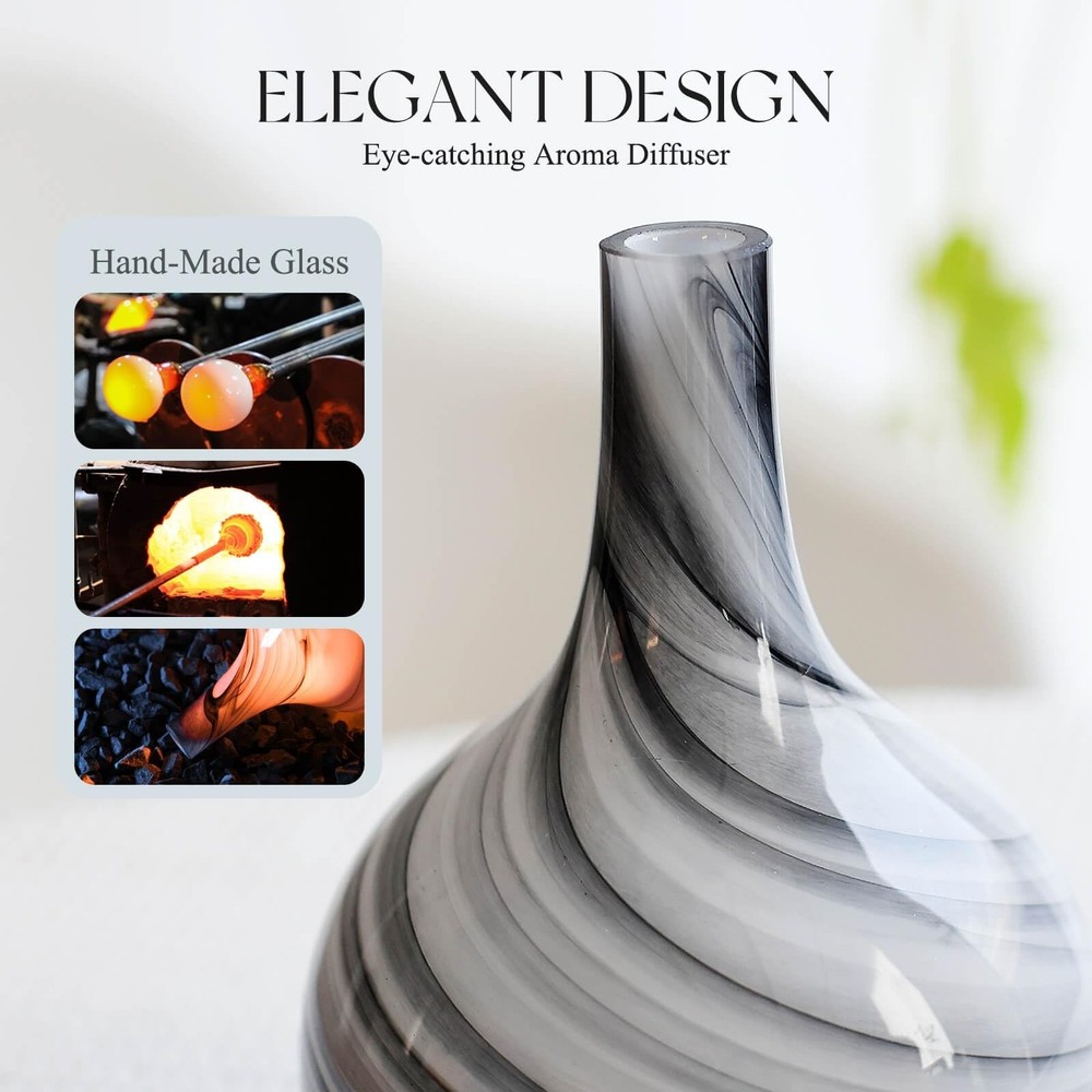 Porseme 150ml Essential Oil Diffuser Glass Color Changing Aroma Air Diffusers...