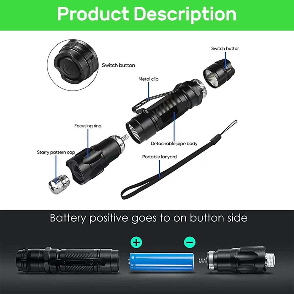 Rechargeable Green Laser Pointer - High Power, Long Range Laser with One-Touch S