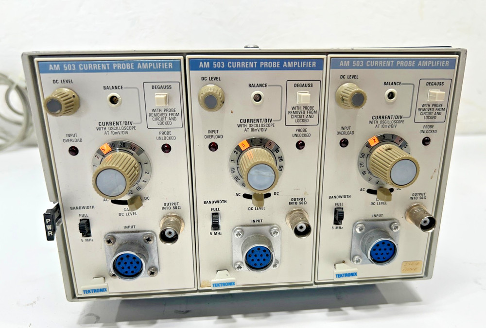 Tektronix TM503 Mainframe with 3 × AM503 Current Probe Amplifier Modules