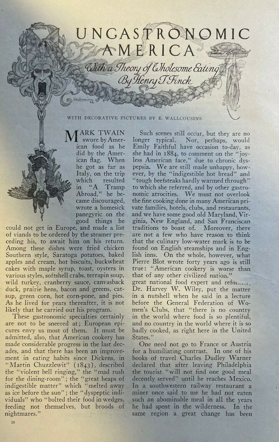 1911 Food Wholesome Eating