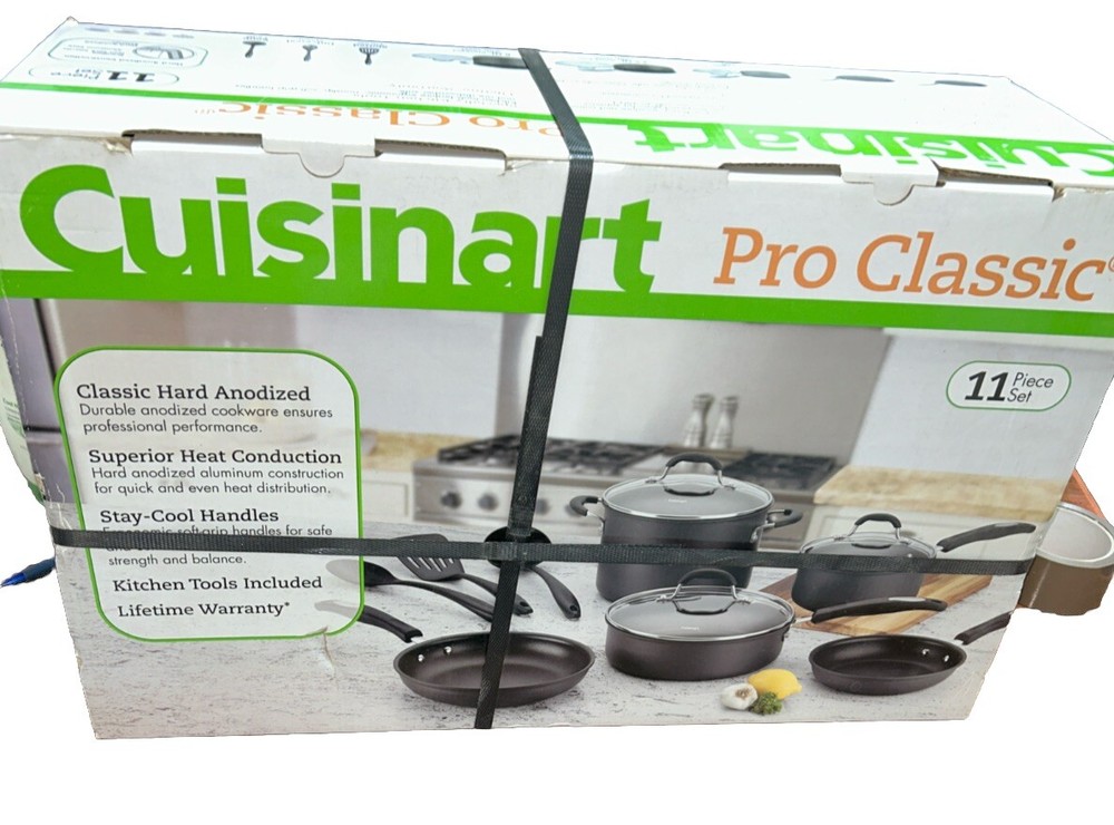Cuisinart 11 Piece Cookware Set Hard anodized New