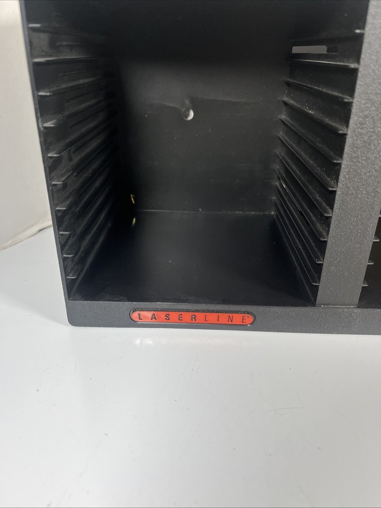 Vintage Laserline 36 CD Storage Rack Holder Wall Mountable Black Plastic Case