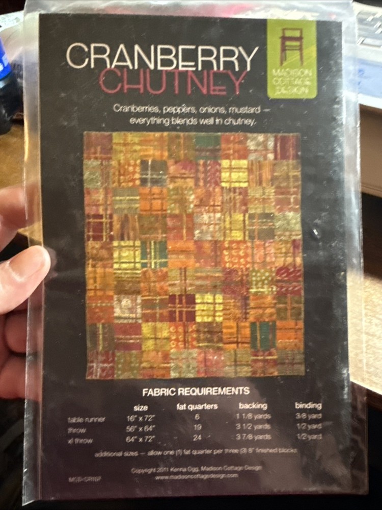 Cranberry Chutney Madison Cottage Quilt Pattern Design Throw, Table Runner