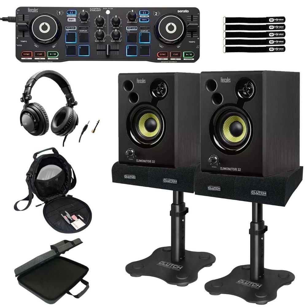 Hercules DJStarter Kit Controller with Desktop Stands & Case Pack
