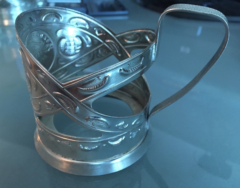 Silver Russian Cup Holder USSR CCCP