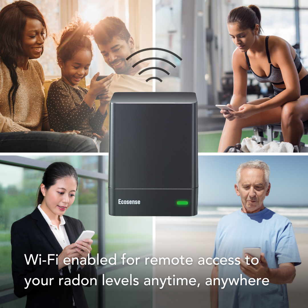 Ecosense EQ100 EcoQube, WiFi connected Digital Radon Detector,Remote Data access