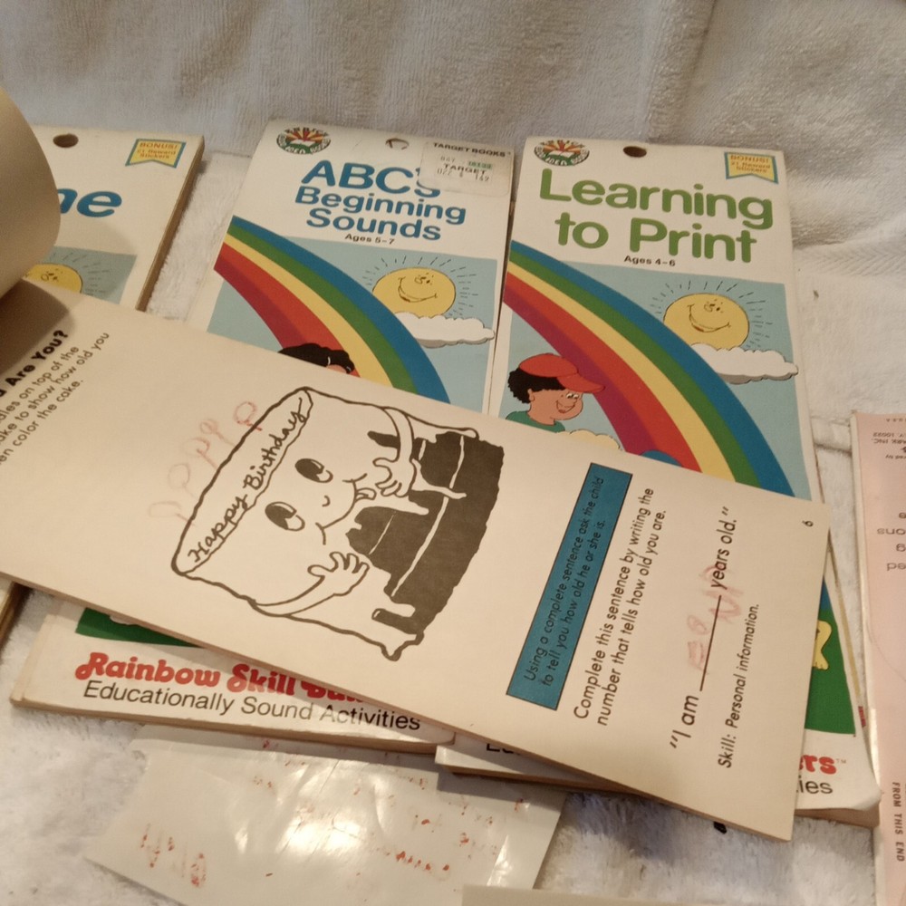 4 Vintage Rainbow Skill Builders Learning activity books Education 4-7 diff pre