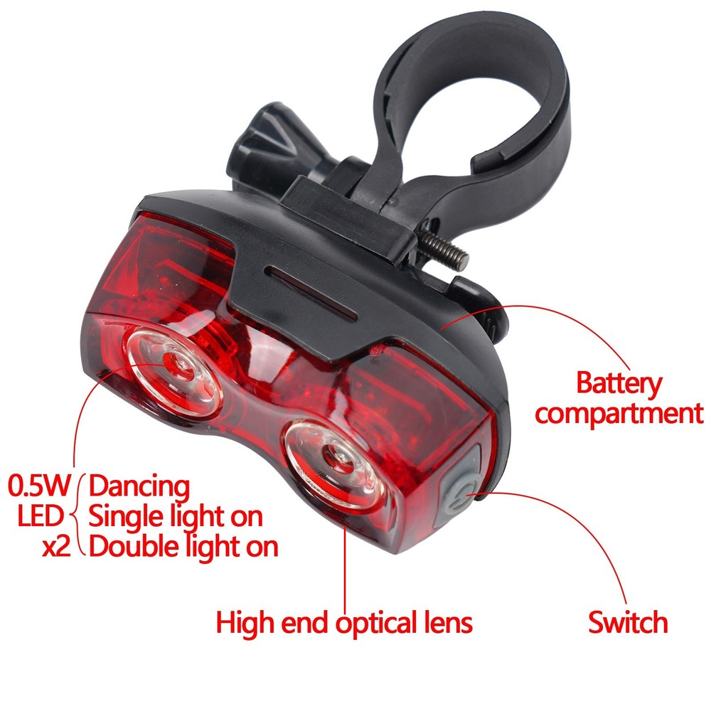 Lightweight and Reliable Bicycle Tail Light for Improved Visibility Red