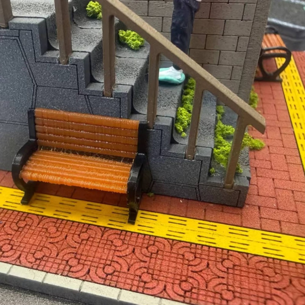 1/64 Scale Bench Realistic Design Sand Table Decoration Highly Detailed