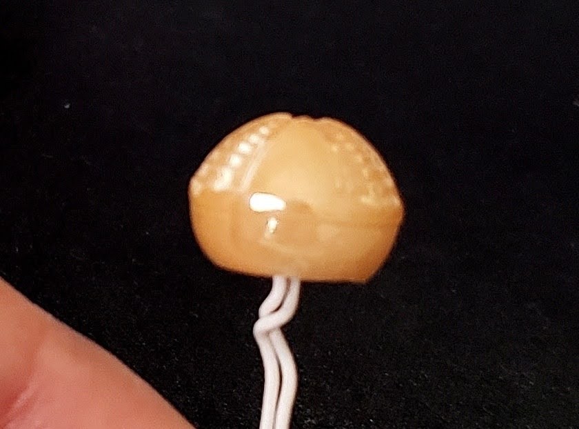 Pattern #5, Shape #11 China Whistle Antique Button ~ Harder To Find Pattern