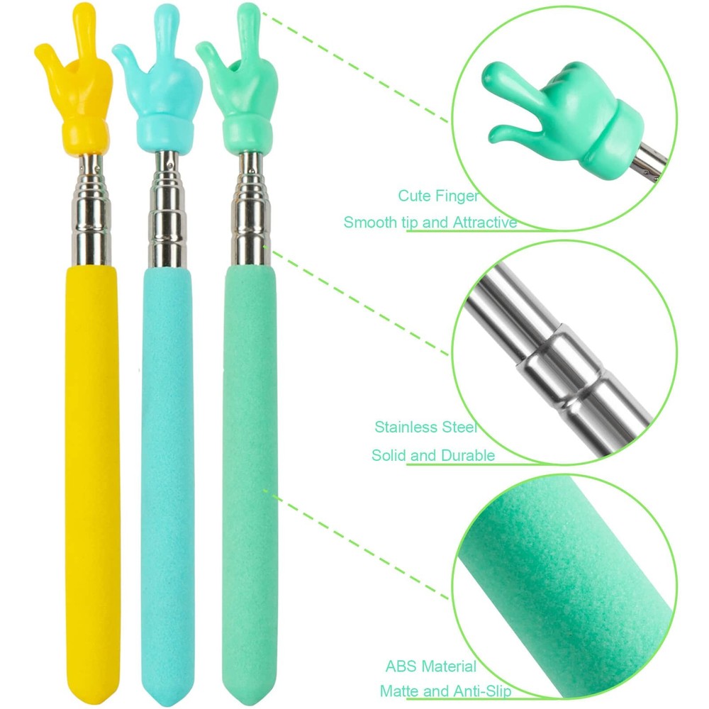 Retractable Finger Pointer Stick for Classroom: Extendable Telescopic...
