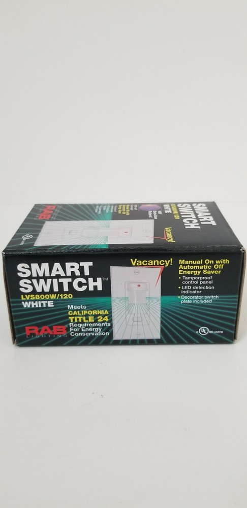RAB Lighting LVS800W/120 Smart Switch Wall Vacancy! Occupancy Sensor