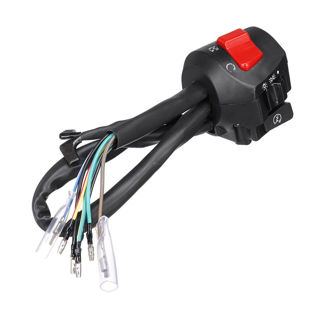 7/8" Universal Motorcycle 22mm Handle bar Switch Gear Control Light Indicator #