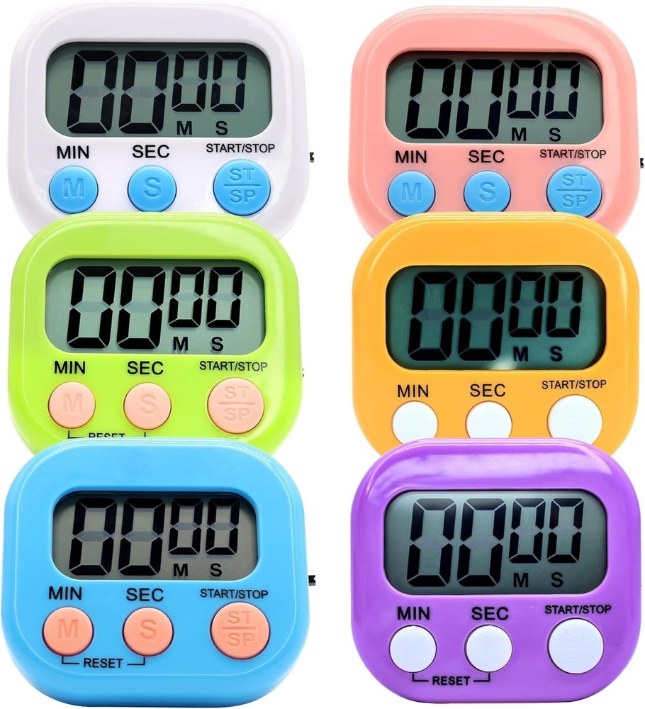 6 Pack Multi-Function Electronic Timer, Learning Management, Suitable for Kit...