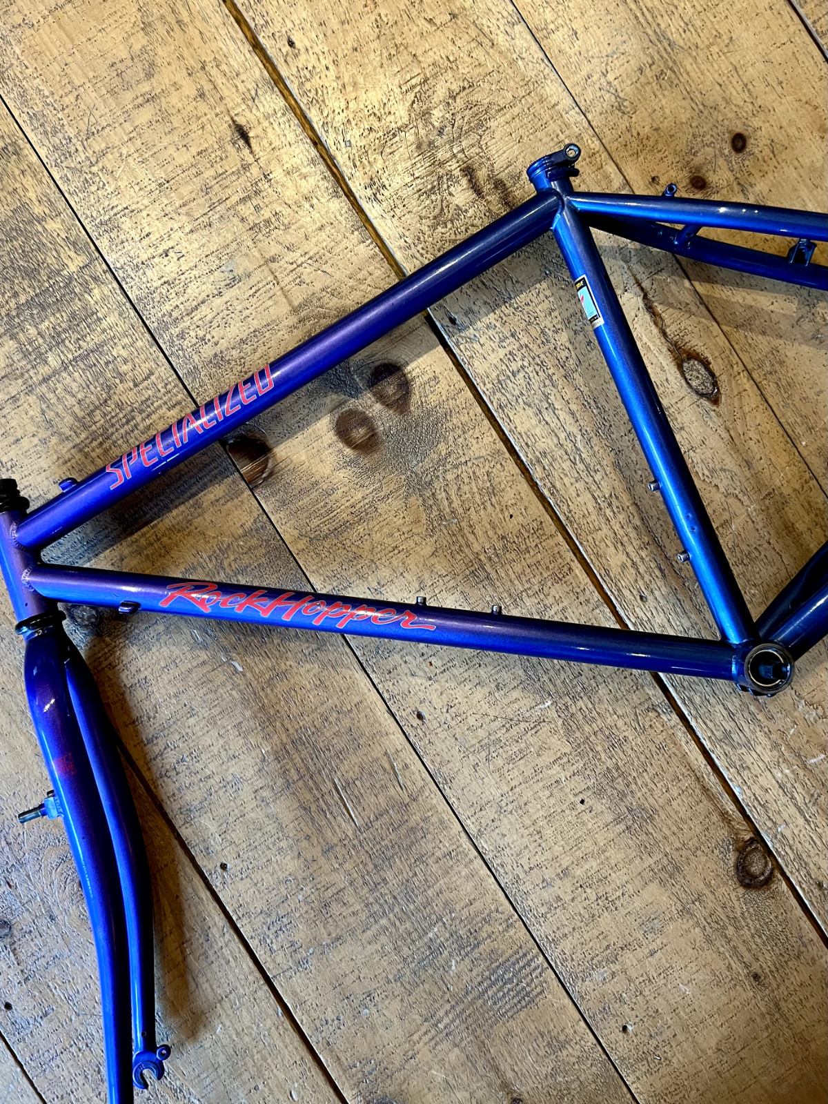 Vintage 90s Specialized Rock Hopper 18" Steel Mountain Bike Frame Purple Fade