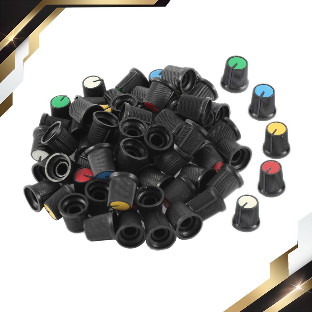 75 Pack Volume Control Rotary Knobs for 6mm Dia Knurled Shaft Potentiometer