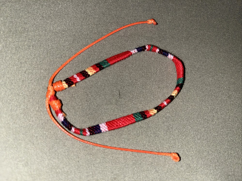 NEW BOHO BRAID THREAD FRIENDSHIP BRACELET ADJUSTABLE THICKER ORANGE