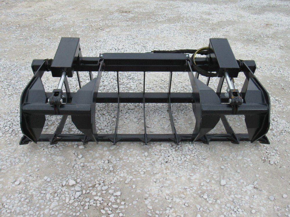 60" Root Grapple Grease and 48" Walk Through Pallet Forks Combo Quick Attach