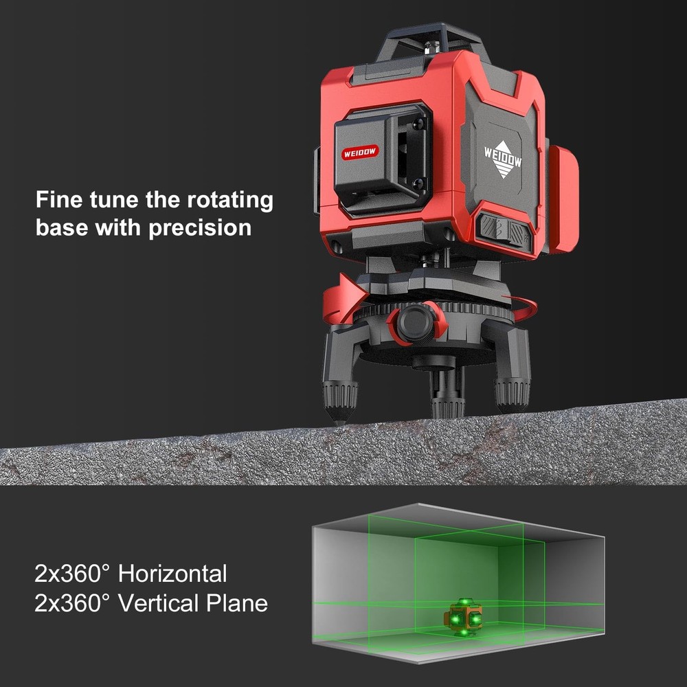 Laser Level,WEIDDW 4D 16 Lines Level 4x360 Self Leveling Tool for Construction