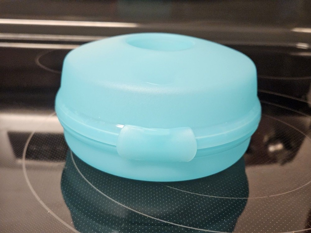 Tupperware Round Sandwich Bagel Keeper Teal No Insert 440A-1