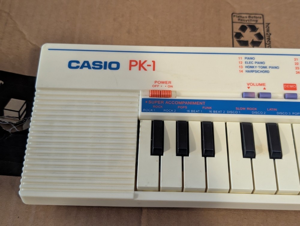 Vintage Casio PK-1 32-Key Electric Keyboard Pulse Code Modulation Working