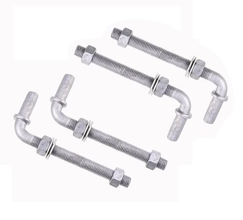 J-Bolt Post Hinge with 5/8" Hinge Pin Galvanized Post Gate Hinge for 6" (4 Pcs)