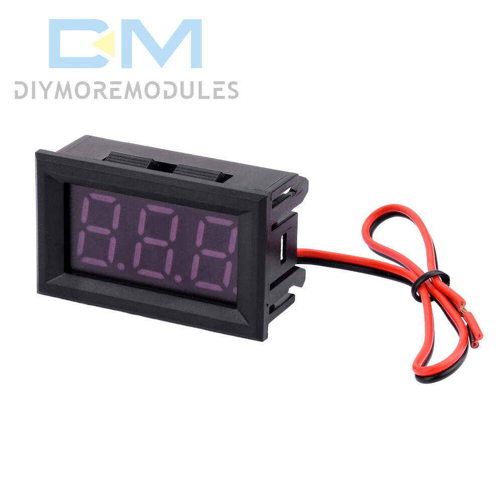 Mini DC 5V-120V Voltage Volt Meter LED Panel 3-Digital Display 2 Wire Voltmeter