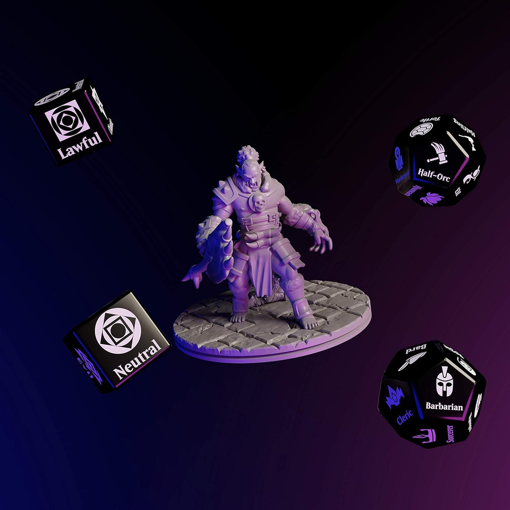 Character Randomizer Dice Set - Randomize Class, Race, & Alignment for Character