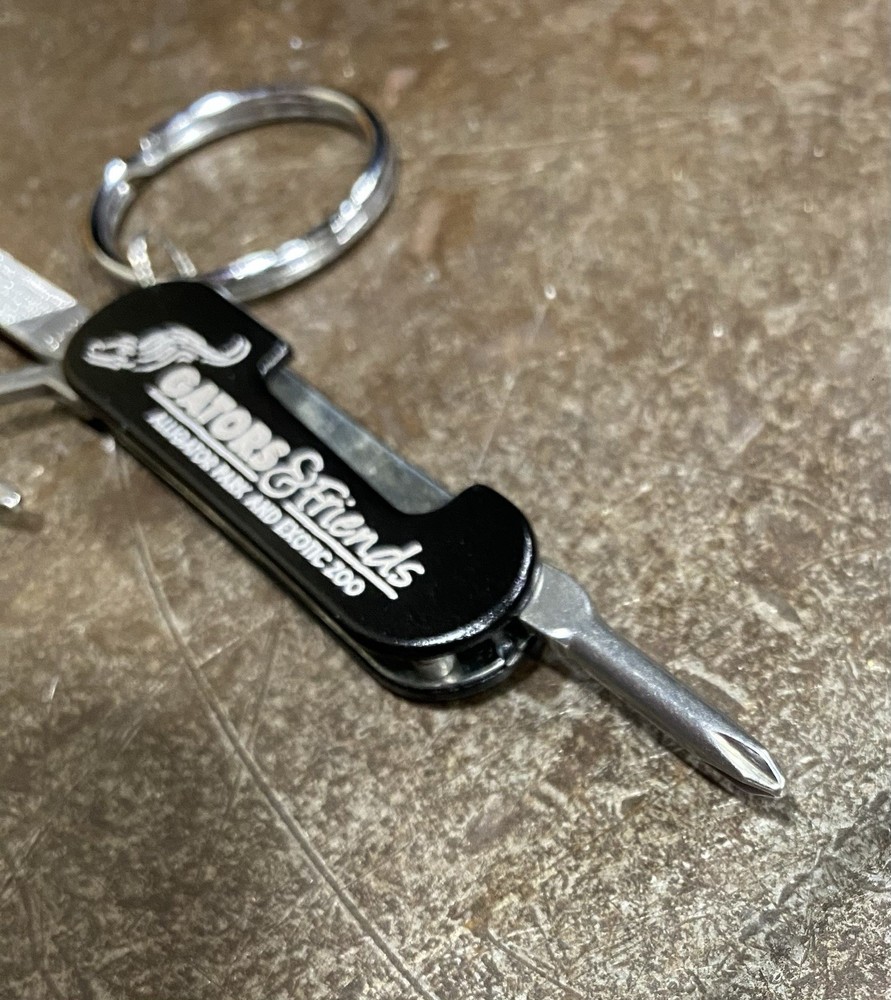 Gators & Friends Multi Tool Keychain -File, Scissors And Screwdriver