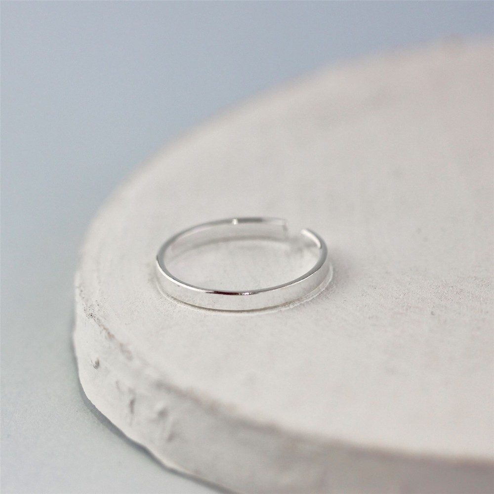 Sterling Silver 2mm Adjustable Plain Toe Ring Rings Band
