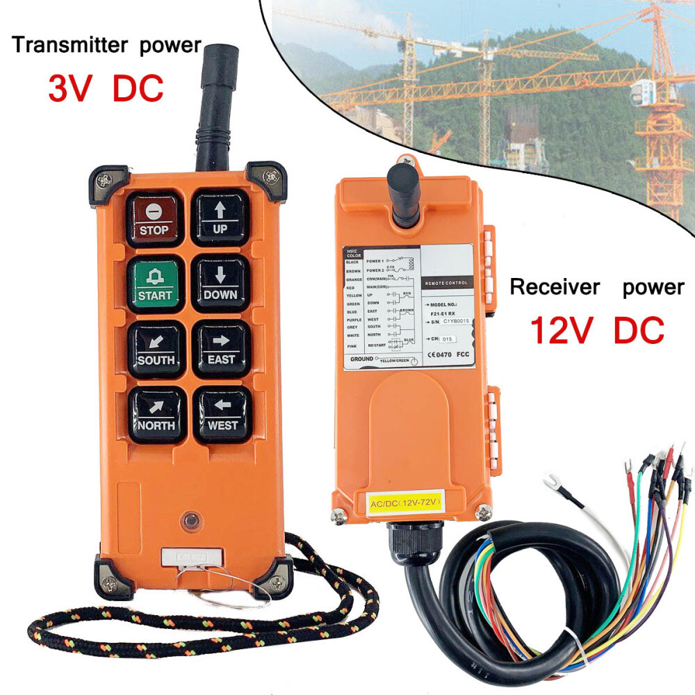 Industrial Hoist Crane Remote Control Transmitter & Receiver Wireless max. 100M