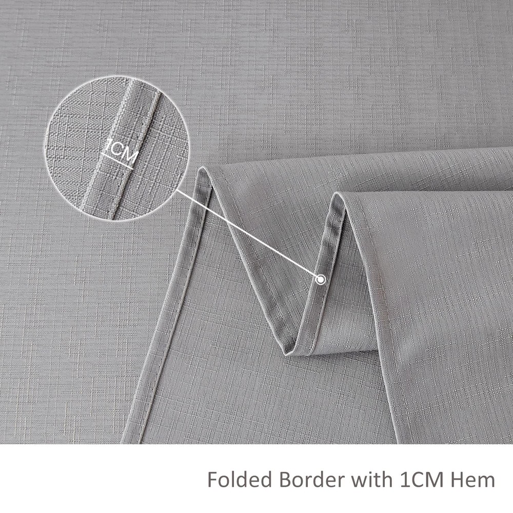 maxmill Rectangle Slubby Textured Tablecloth Waterproof Spillproof Wrinkle Fr...
