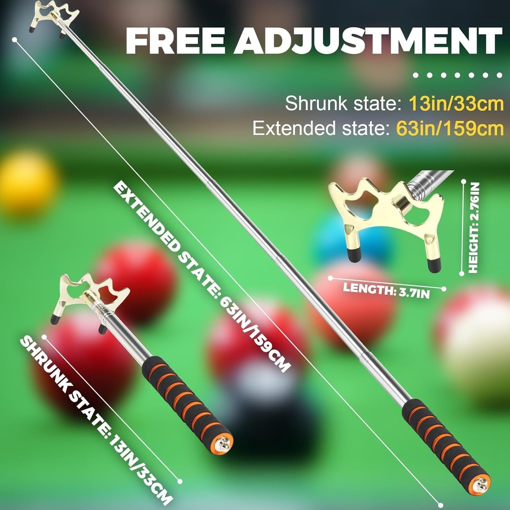 Pool Bridge Stick, Professional Retractable Cue with Removable...