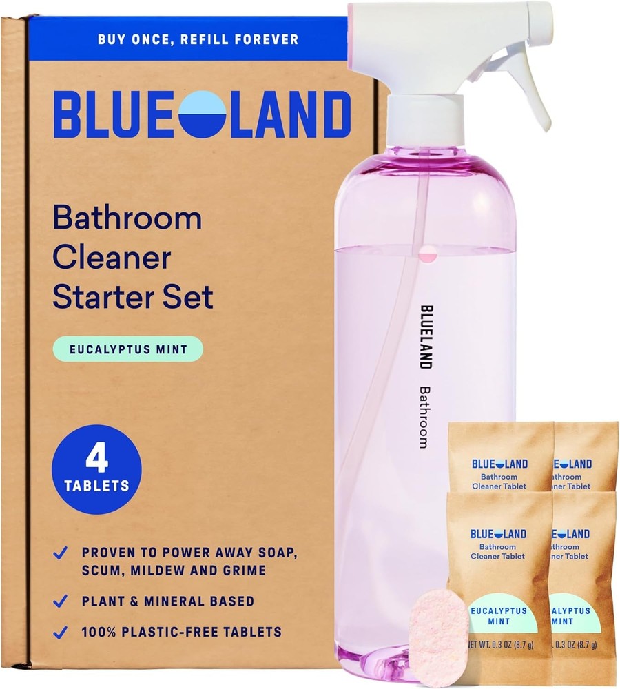 Bathroom Cleaner, Starter Set, Eucalyptus Mint Scent, Spray