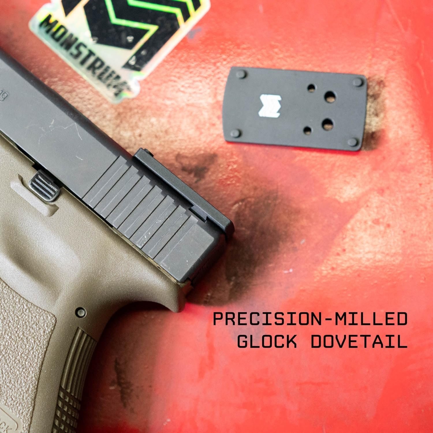 Monstrum Dovetail Red Dot Mounting Plate for Glock Pistols for Non-MOS...