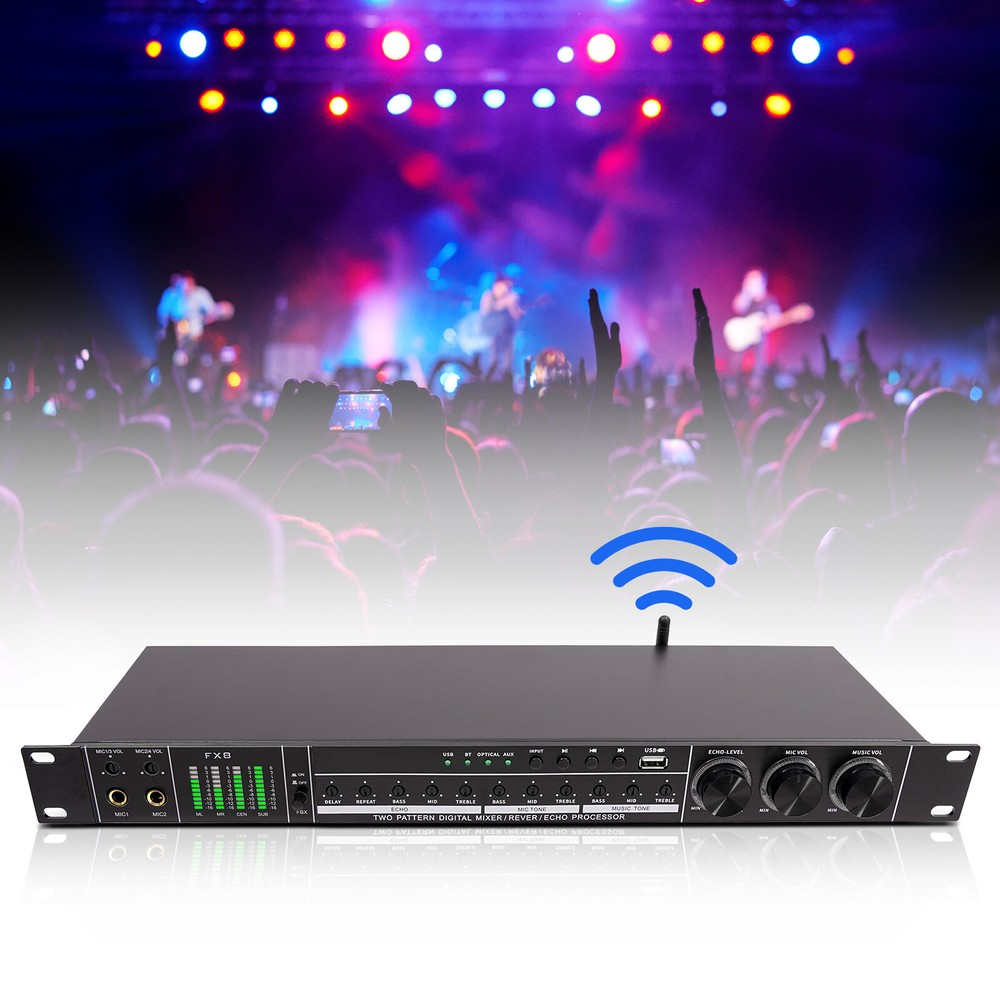 USB Audio Processor Mixer Professional Anti-howling Audio Processor w/ Bluetooth