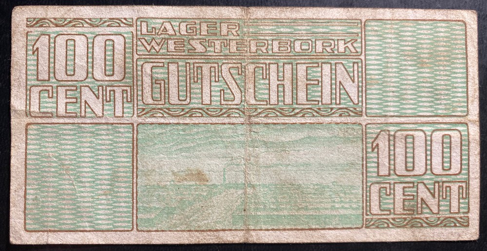 100 Cent Netherlands Westerbork Concentration Camp Currency Bill Note kz 1