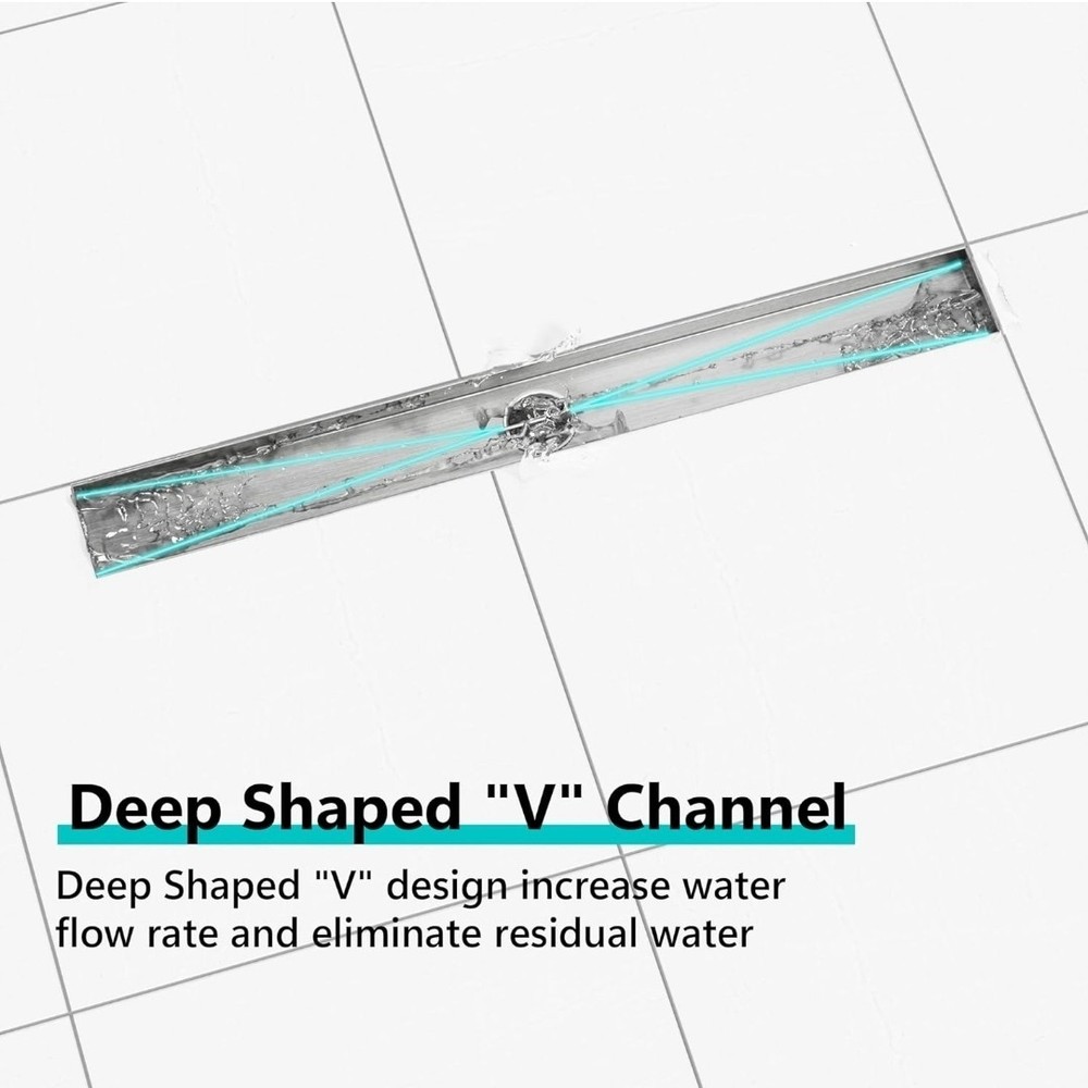 Neodrain 36-Inch Linear Shower Drain with Tile Insert Grate, Professional...