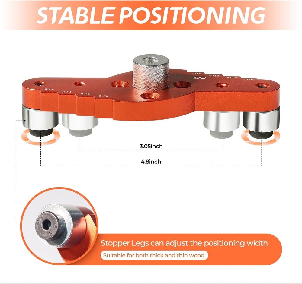 Dowel Jig Kit for Floating Shelf Bracket & 1/2" X 11.8" Drill Bit Self-Centering