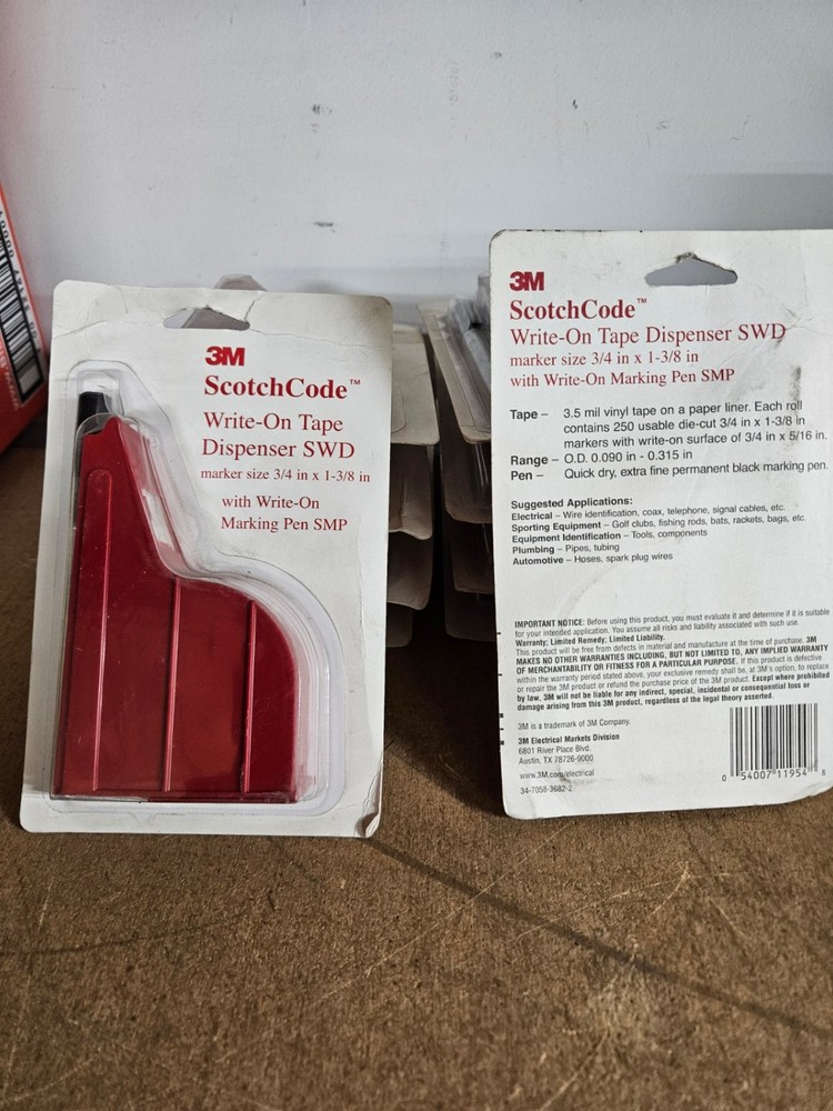 3M SWD ScotchCode Write-On Dispenser 1” X 5” W/Marking Pen
