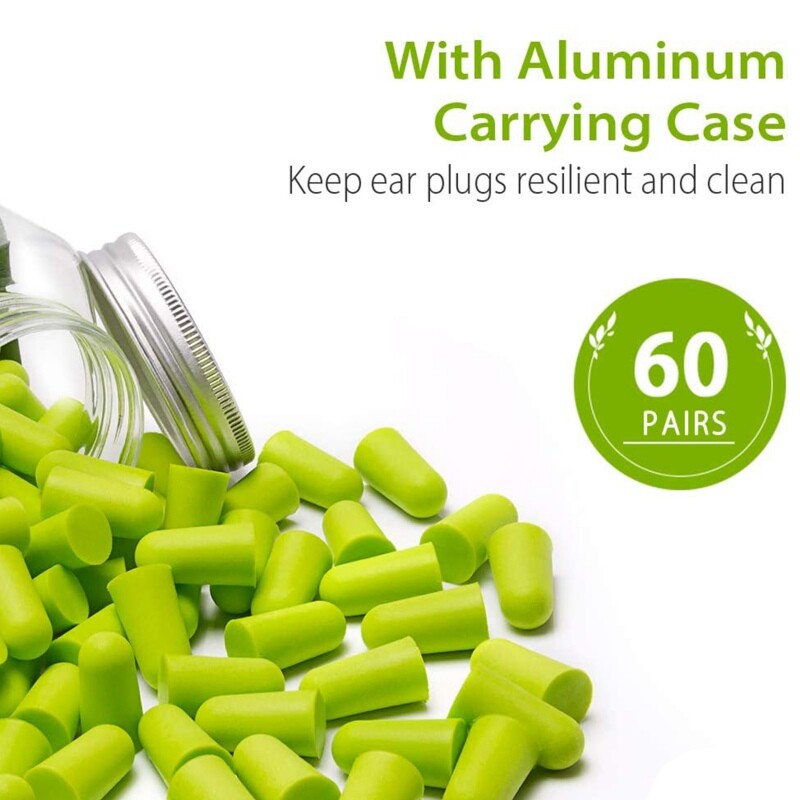 100Pcs Ear Plugs Lot Bulk Soft Green Foam Sleep Travel Noise Shooting Earplugs