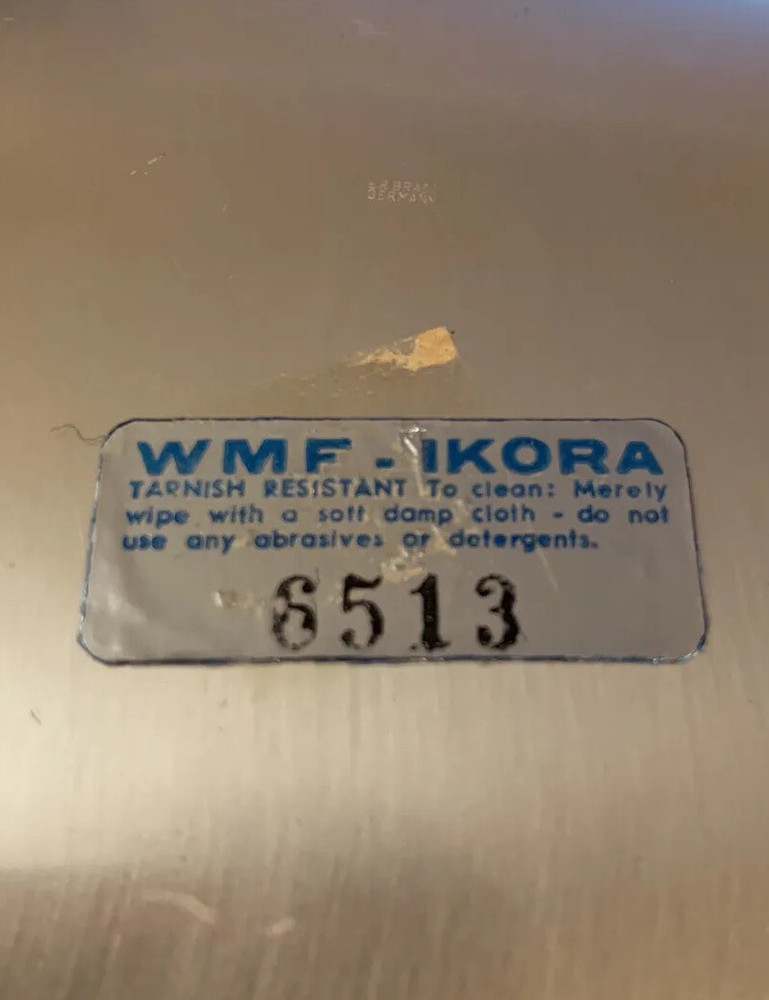 WMF-IKORA SILVER PLATE OVAL SERVING TRAY BRUSHED FINISH GERMANY 6513