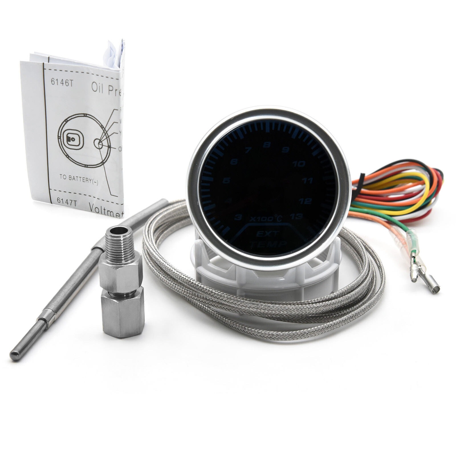 52mm Led Car Boost PSI/Water/Oil Temp/Pressure/Volt/AFR/EGT Gauge/Tachometer