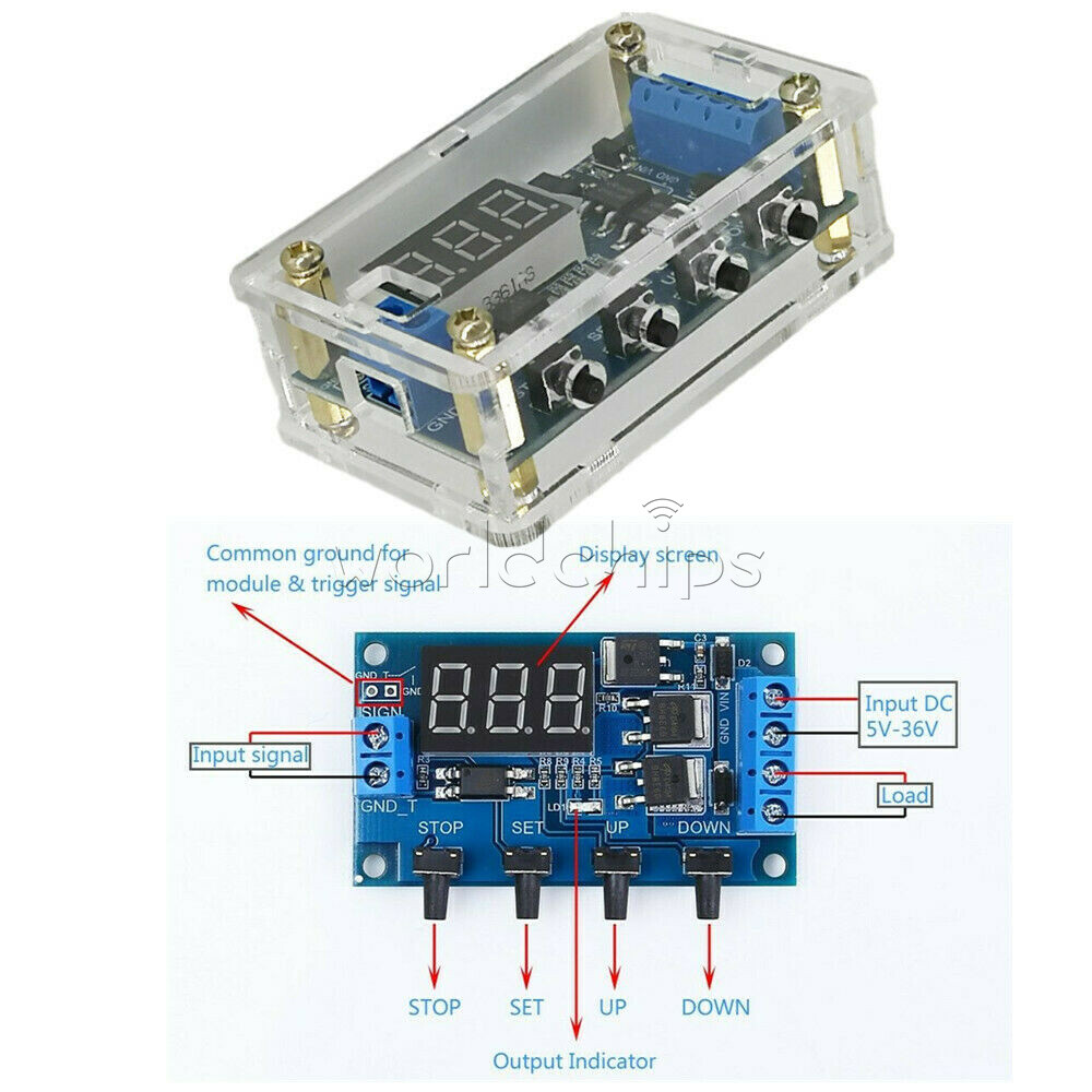 DC 5V-36V Trigger Cycle Timer Delay Relay Switch Circuit Module MOS Tube Housing